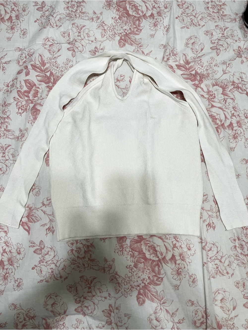 Banana Republic Cream Haltered Ribbed Top